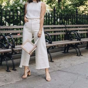 Abercrombie White Wide Leg Jeans